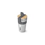 Set de 4 verres en acier inox 500ml - planche en bambou et décapsuleur Set de 4 verres en acier inox 500ml - planche en bambou et décapsuleur
