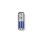 Set de couverts inox avec bo�tier bleu