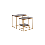 Set de deux consoles en bois et mtal