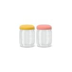 Set de petits pots en verre borosilicat� 180 ml - coral mimosa