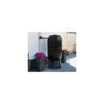 Set rcuprateur d eau 210l noir avec pied et connecteur de gouttire