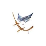 Set support bois avec hamac double franges marine