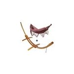 Set support bois avec hamac double franges violet