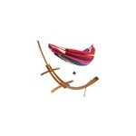 Set support bois avec hamac double rouge