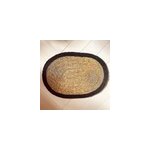 Set de table ovale naturel et bleu indigo 45 x 32 cm