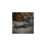 Set transat et table d'appoint barbados textil�ne gris - aluminium anthracite