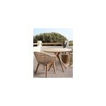 Shiraz - table repas ronde en teck massif d110 cm 4 6 pers.