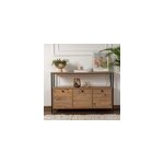Solis console avec rangements bois et métal noir 120x77cm Solis console avec rangements bois et métal noir 120x77cm