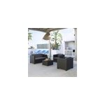 Solis salon de jardin 4 places en résine avec table et coffre de rangement gris Solis salon de jardin 4 places en résine avec table et coffre de rangement gris