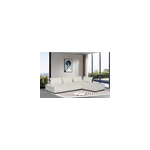 Stava - canap d'angle modulable 4 places en velours textur - blanc