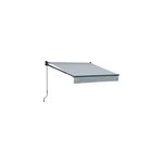 Store banne saule 2, 5 � 2m - toile grise et structure grise