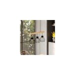 Suspension 3 lampes en bois d'eucalyptus et m�tal noir - abby