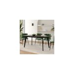 Table 4 6 personnes extensible en bois noir 150 180 cm - oman