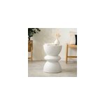Table d'appoint ronde en b�ton blanc d35 cm - maupiti