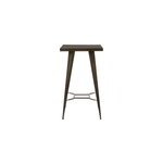 Table de bar carr�e 2 personnes en m�tal gris m�tallis� 60 cm - indus