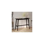 Table de bar rectangulaire 4 personnes en bois noir 120 cm - buvette