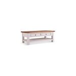 Table basse 2 tiroirs bois blanc -