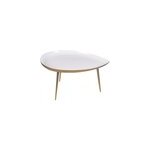 Table basse en acier laqu blanc et dor l80 cm drop