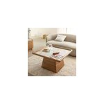 Table basse carrée en bois de manguier et marbre adler Table basse carrée en bois de manguier et marbre adler