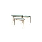 Tables basses gigognes laqu�es vert - cyan et vert (lot de 3) zuria
