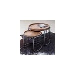 Table basse gigogne en mtal gris
