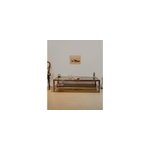 Table basse en laiton dor� et verre fum� n�924