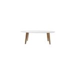Table basse ovale blanc et bois clair chne l120 cm ekka
