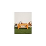 Table basse en pin et verre fum� n�739