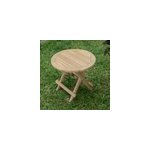 Table basse pliante ronde teck kuta 50cm