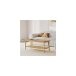 Table basse rectangulaire en bois clair - sadi