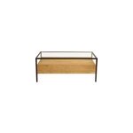 Table basse rectangulaire avec rangements en bois, verre et m�tal l100 cm sita