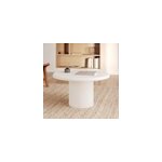 Table basse ronde en b�ton blanc cass� - lulli