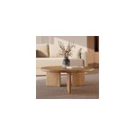 Table basse ronde en bois massif de mindi - galia