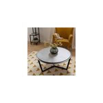 Table basse ronde en bois et métal Table basse ronde en bois et métal