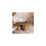 Table basse ronde en bois d'orme d80 cm - paula