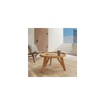 Table basse ronde en bois de teck recycl d70 cm - oly