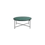 Table basse ronde en cramique vert fonc et mtal noir d80. 5 cm kotta