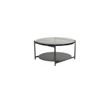 Table basse ronde avec double plateau en verre recycl d85 cm welle