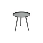 Table basse ronde grise en acier trait� antiparos � 50 x 50 cm - jardiline