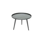 Table basse ronde grise en acier trait� antiparos � 60 x 42 cm - jardiline
