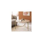 Table basse ronde en marbre et mtal dor cerys