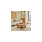 Table basse ronde en teck pied cannage Table basse ronde en teck pied cannage
