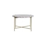 Table basse ronde en terrazzo et m�tal dor� d55 cm mezzo