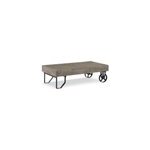Table basse roulettes bois marron -