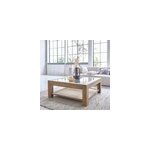 Table basse vitrée en bois de teck Table basse vitrée en bois de teck