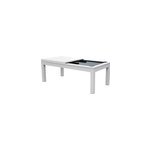 Table de billard convertible blanche tapis gris - eddie