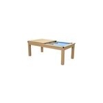Table de billard convertible bois clair tapis bleu clair - eddie