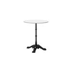 Table bistrot ronde en pierre min�rale et m�tal noir l60 cm conty