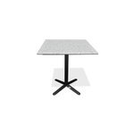 Table carr�e de jardin en acier et plateau terrazzo