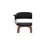 Table et chaises 8 personnes en cuir synthetique noir et bois - piada